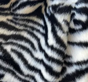 Bengal Black & White Tiger Polyester Faux Fur