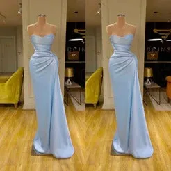 Blue Mermaid Sweetheart Long Prom Dresses,Evening Party Dresses