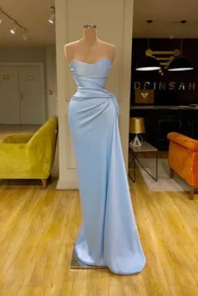 Blue Mermaid Sweetheart Long Prom Dresses,Evening Party Dresses