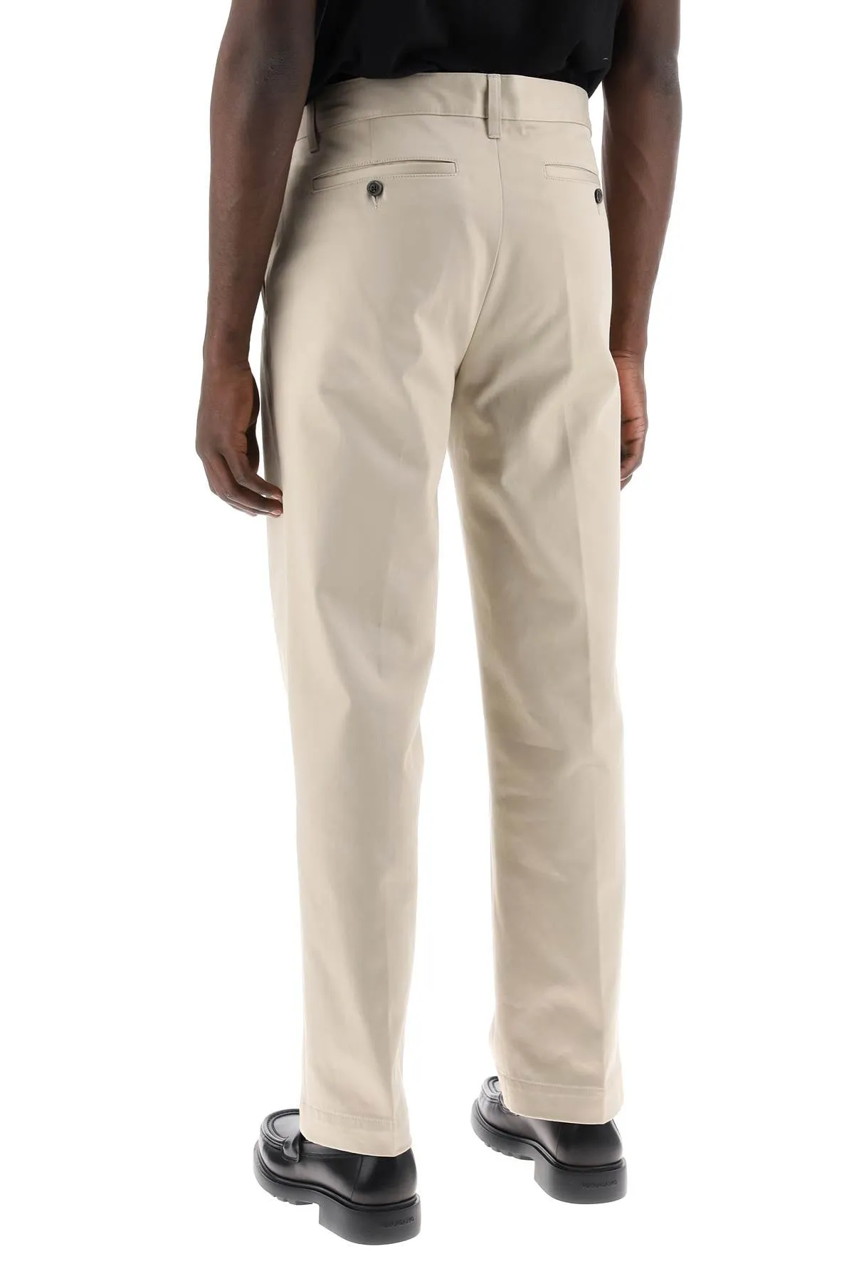 cotton satin chino pants in