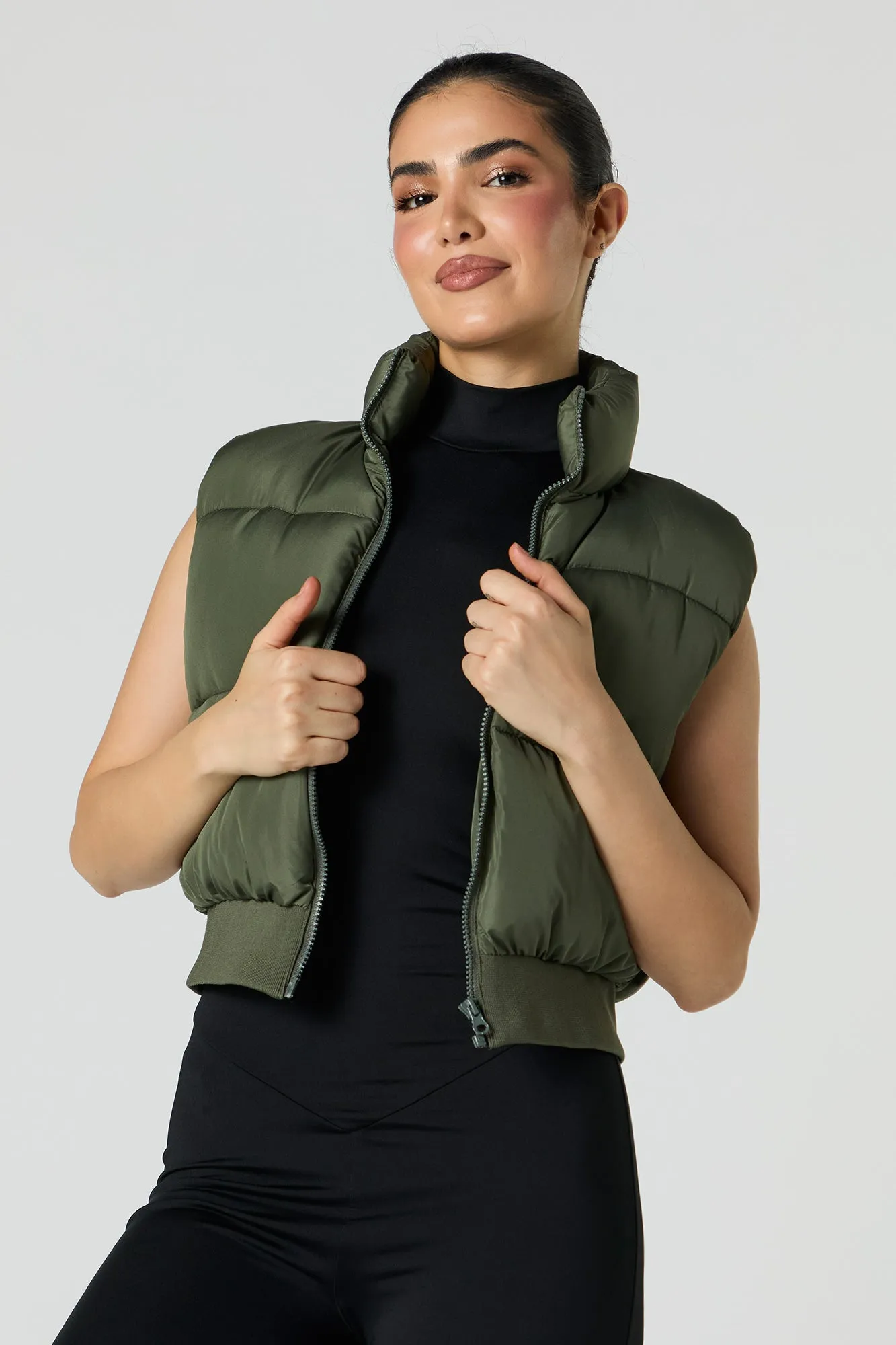 Cropped Puffer Vest