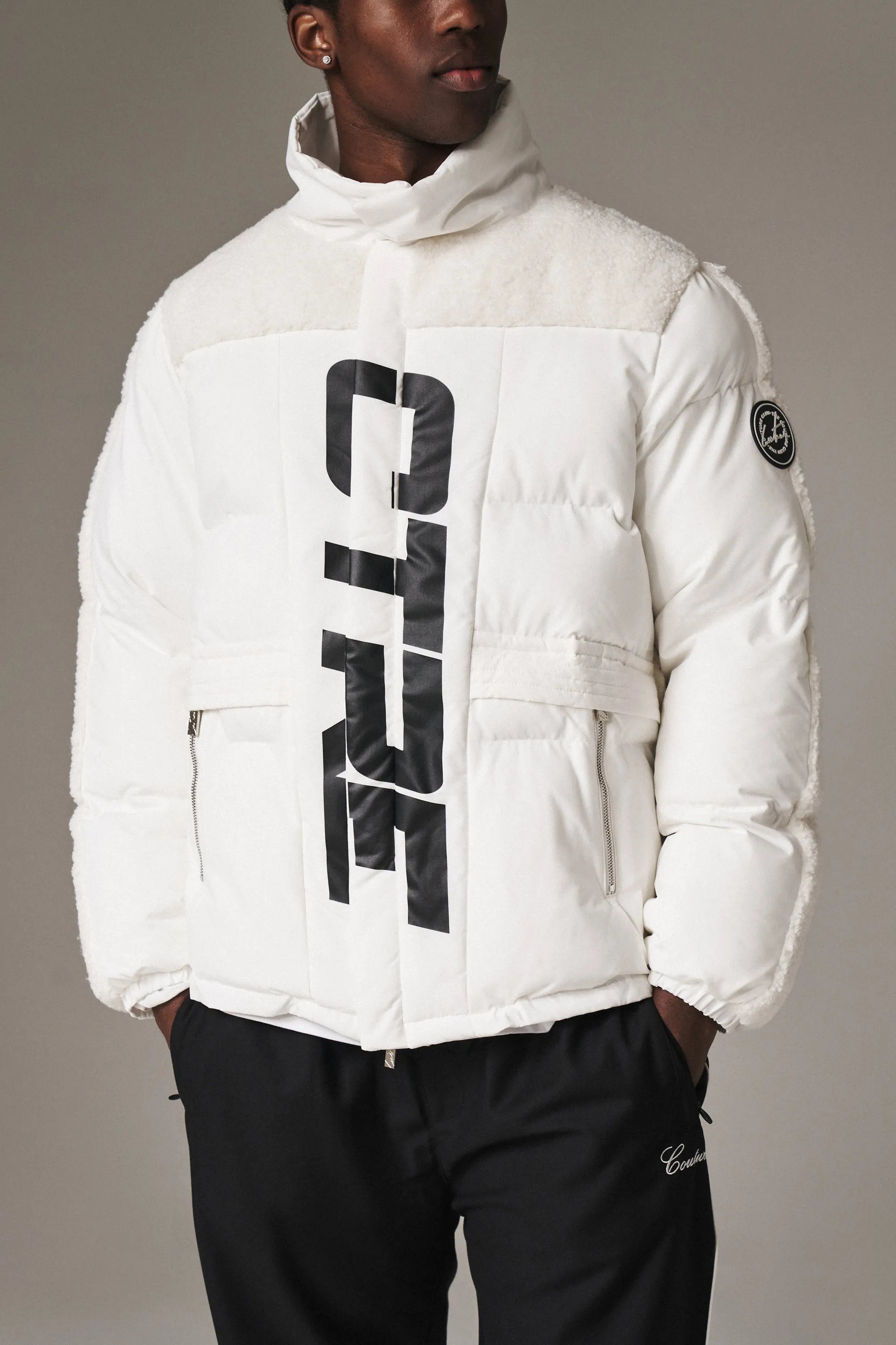 CTRE BORG PANELLED PUFFER - WHITE *