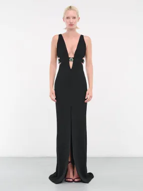 Embellished Cut-Out Maxi Dress (RKT103WR013C-05051-NERO