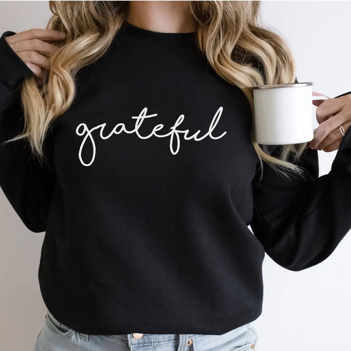 Grateful Printed Unisex Oversized Sweatshirt