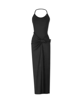 Halter Front Knotted Maxi Dress