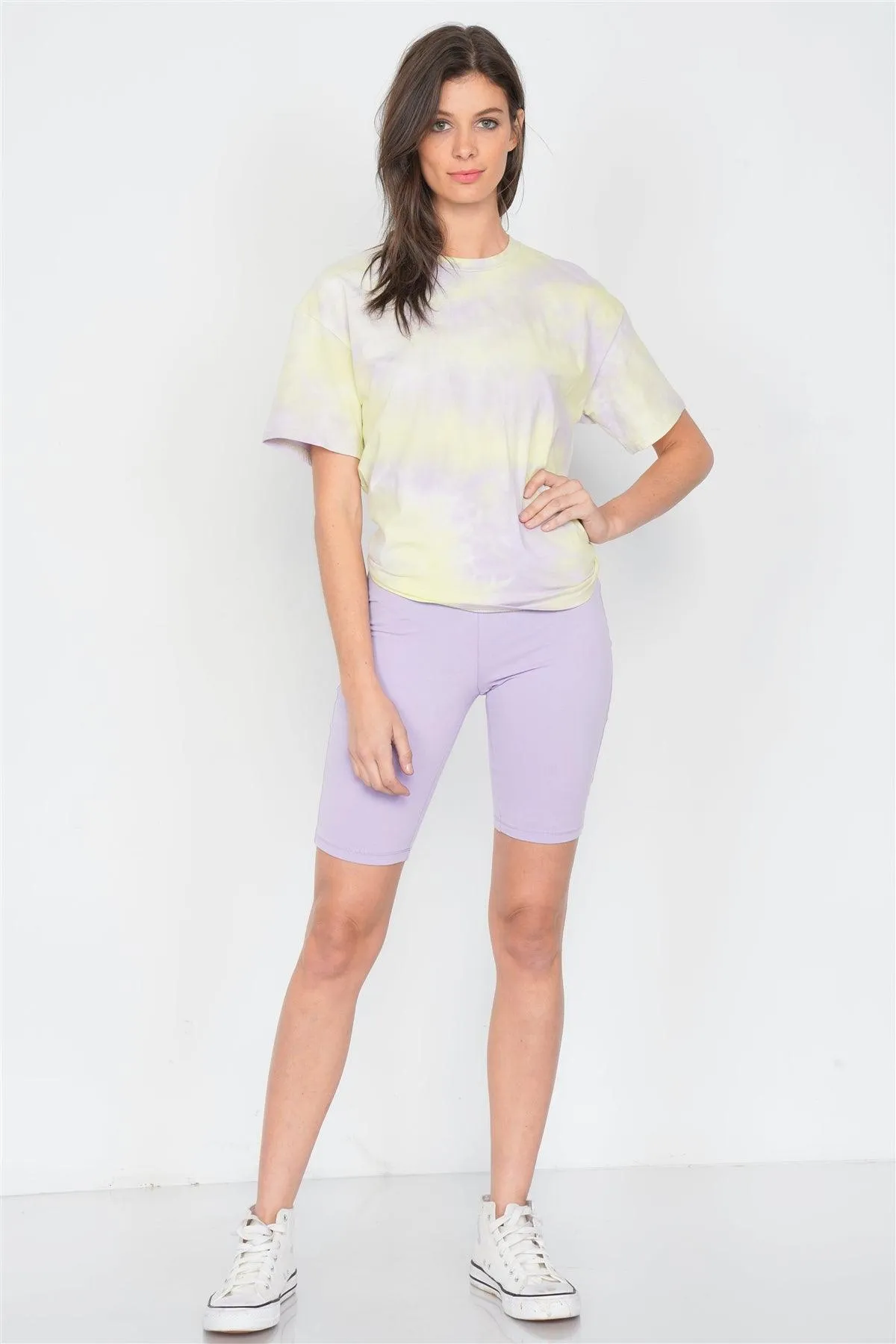 Lavender Stretchy Athletic Biker Shorts /3-2-1