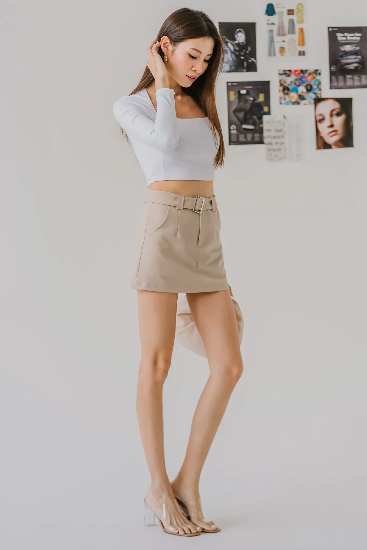 Luxe Buckle Skorts (Khaki)