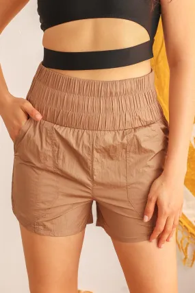 Mocha High Waist Two Pocket Shorts /1-2-2