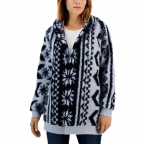 ORIGINAL -  Faux Fur Fair Isle Open Front Jacket