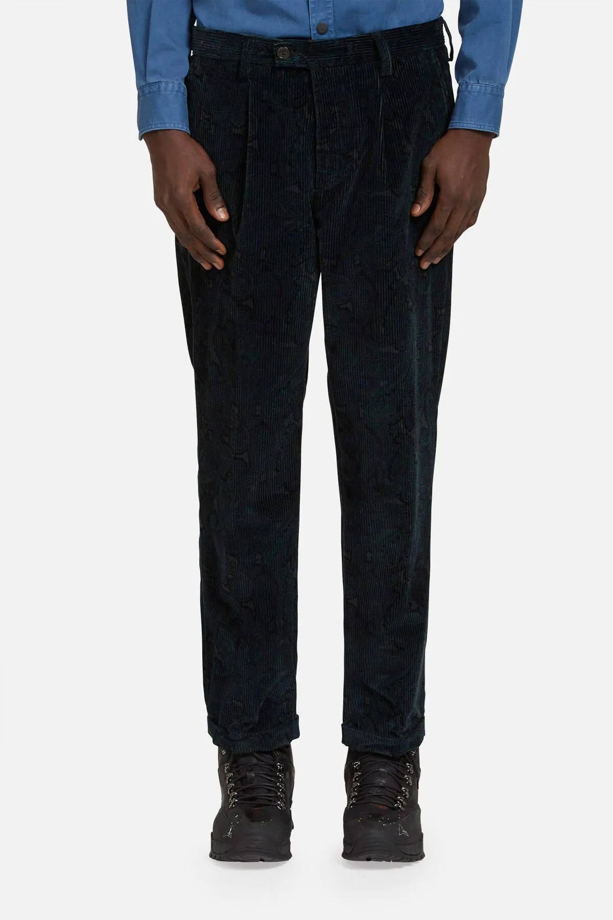 Patterned Corduroy Trousers