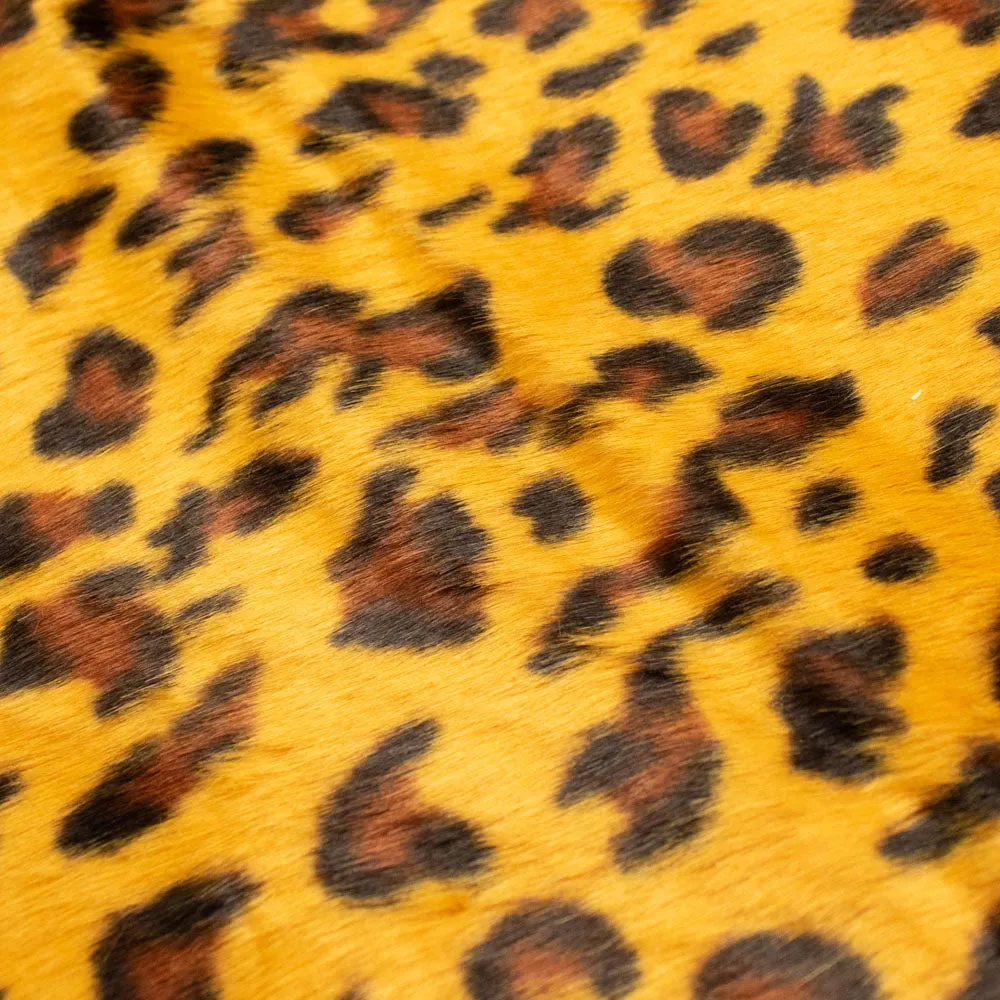 Patterned Plush Short Hair Faux Fur Design-28 Yellow Leopard by 25CM