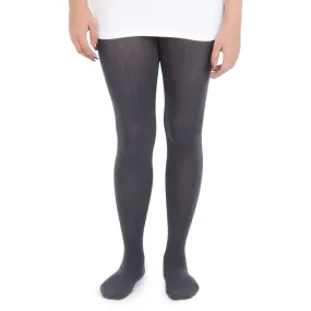 Plain Knitted Tights For Girls - Dark Grey