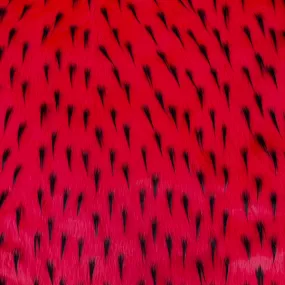 Red | Black Two Tone Spike Shaggy Faux Fur Fabric