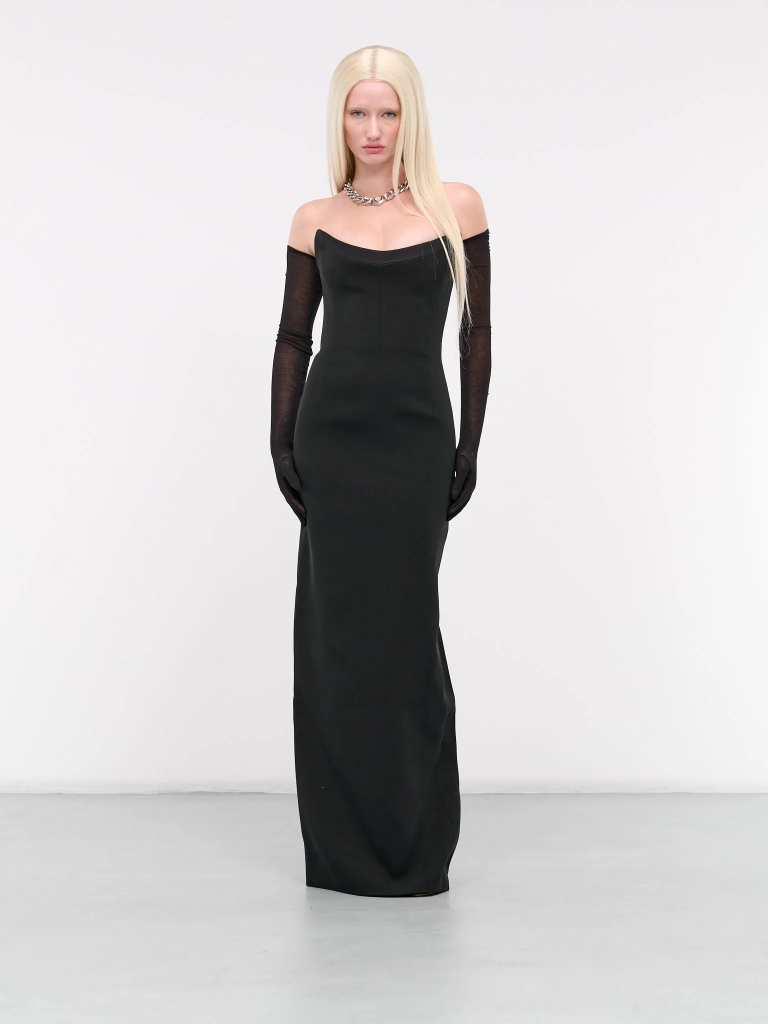 Sculptural Column Gown (1014674-1A10346-BLACK)