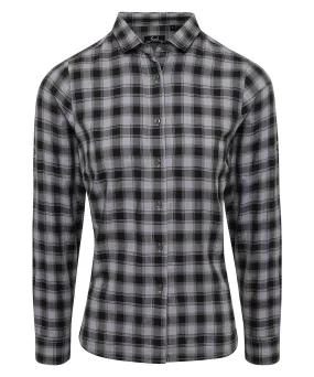 Steel/Black - Women's Mulligan check cotton long sleeve shirt