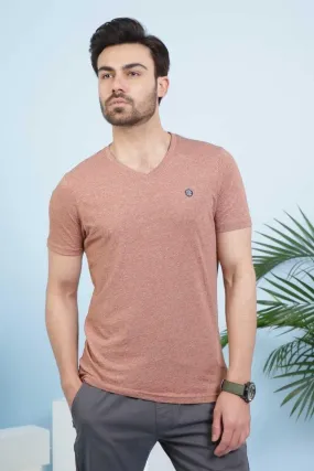 T SHIRT V NECK RUST