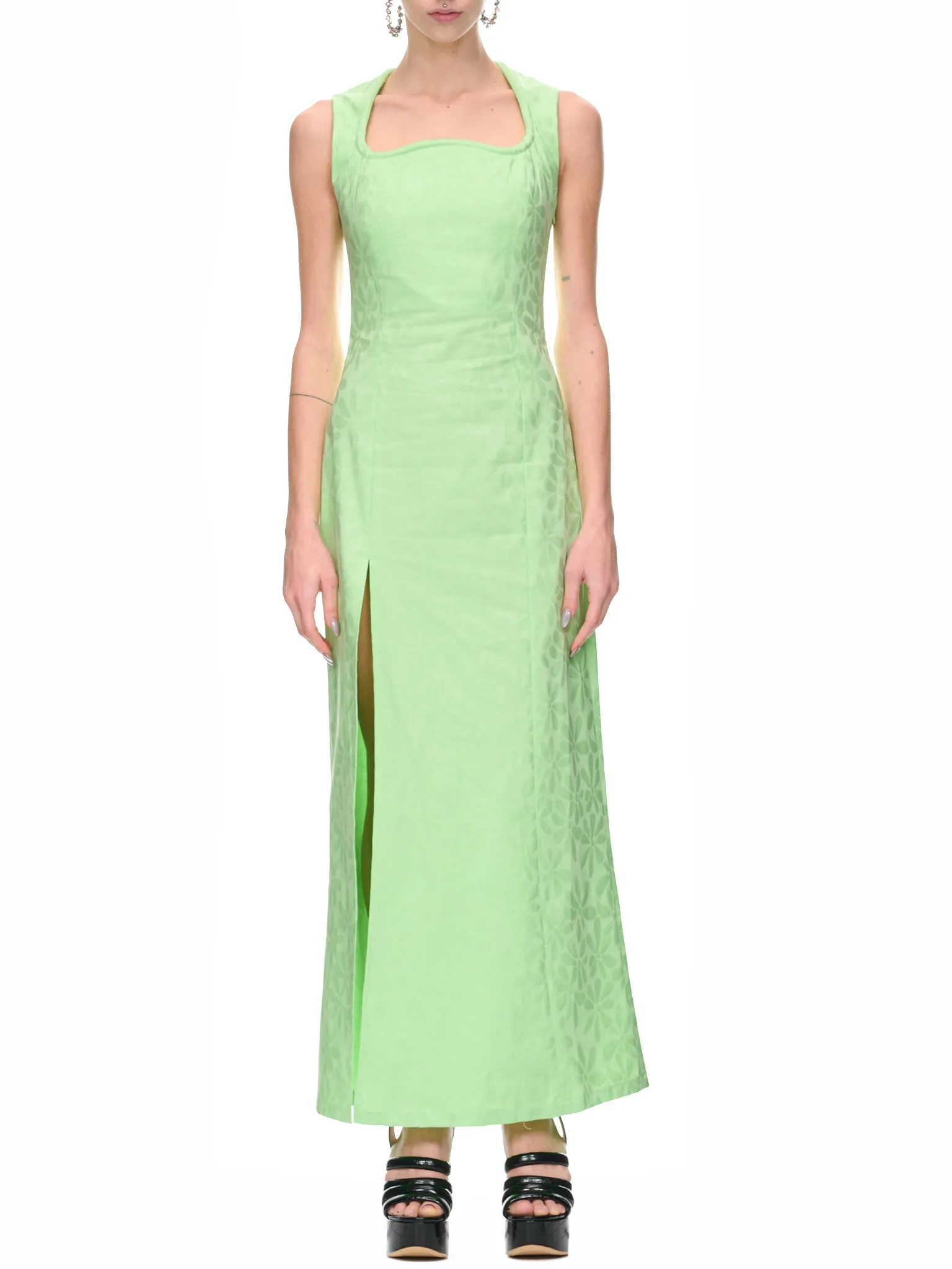 Tubey Leaves Dress (NA019-TUBEY-GREEN-LEAVES)