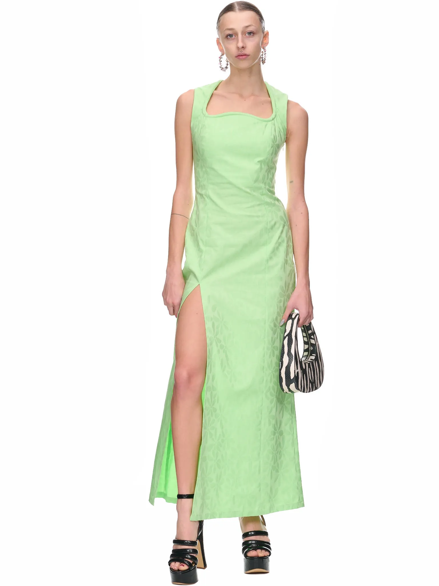 Tubey Leaves Dress (NA019-TUBEY-GREEN-LEAVES)