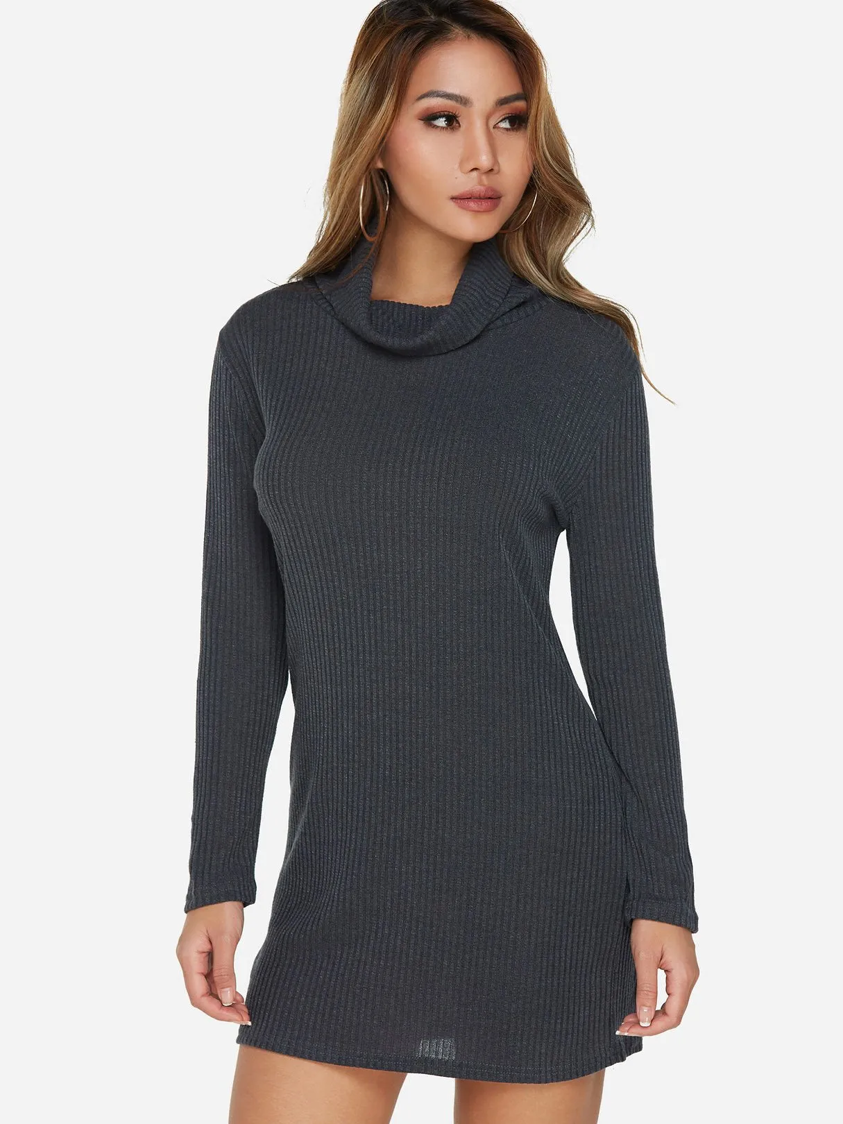 Wholesale Round Neck Long Sleeve Casual Dress