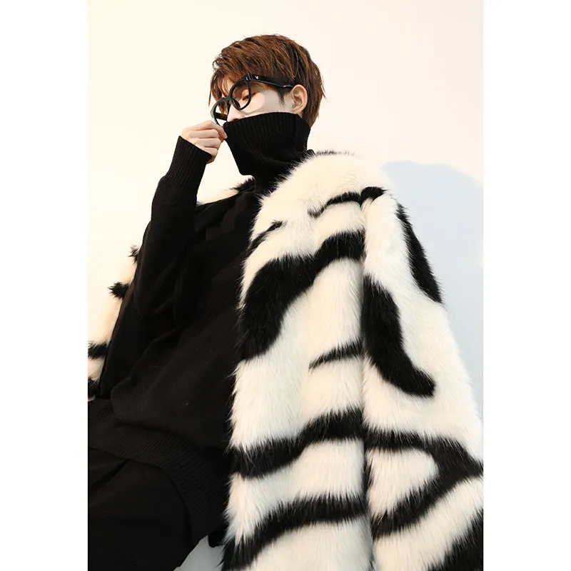 Zebra Faux Fur Jacket