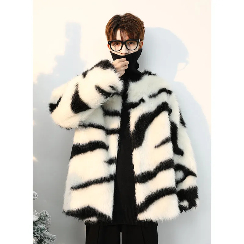 Zebra Faux Fur Jacket