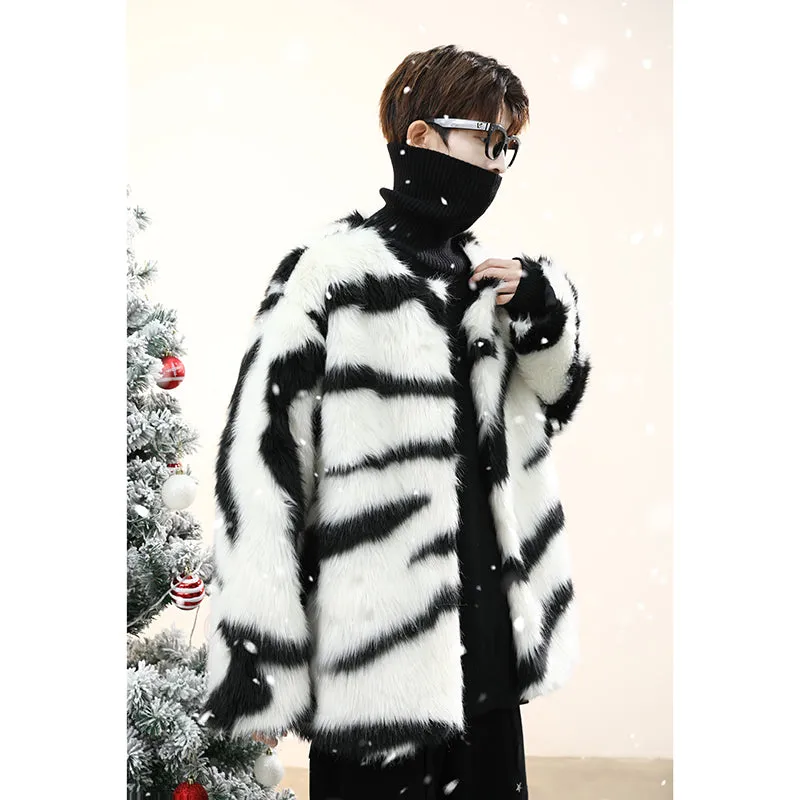 Zebra Faux Fur Jacket